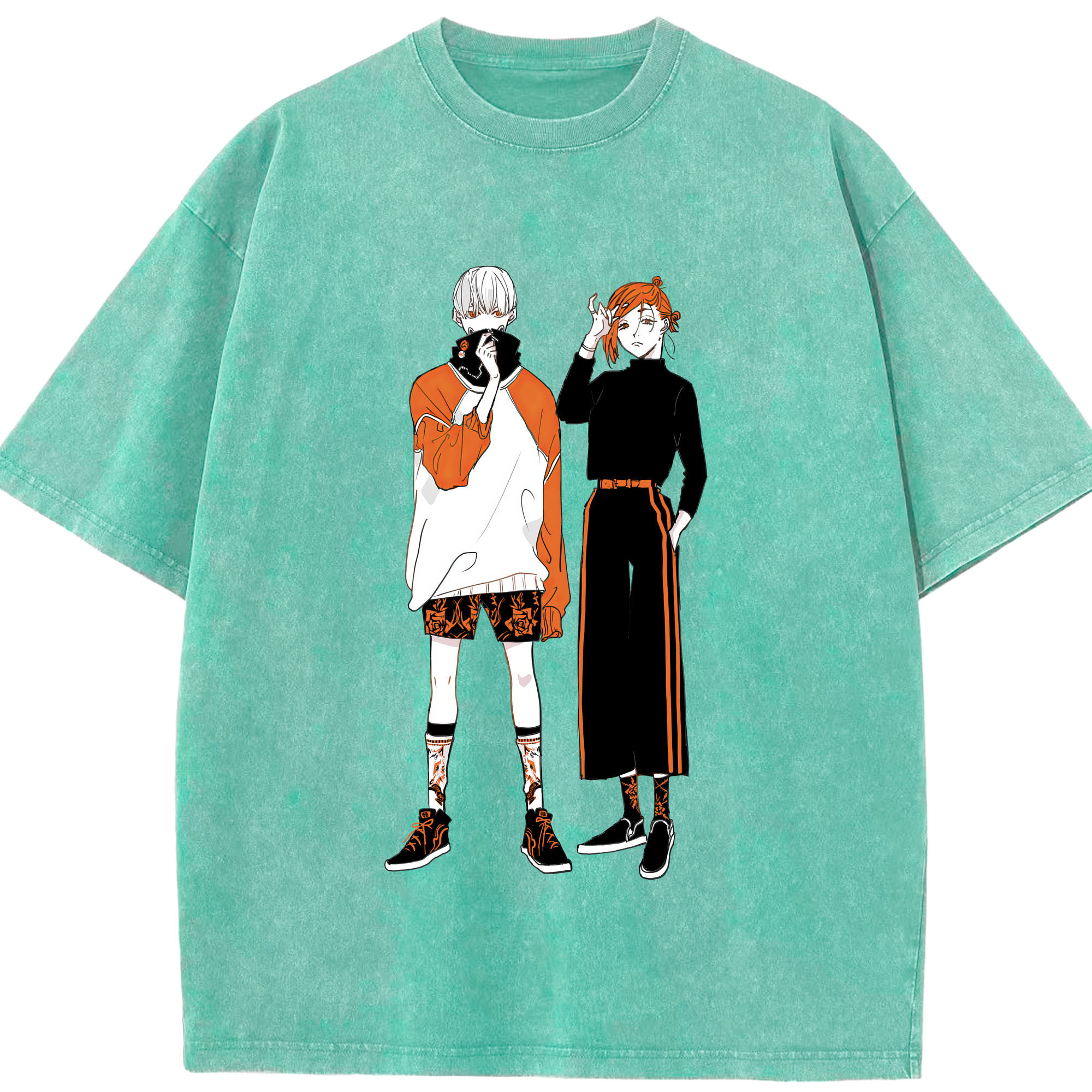 （画像用） 呪術廻戦 Jujutsu Kaisen 綿100% ヴィンテージ風 半袖Tシャツ（フロントプリント）